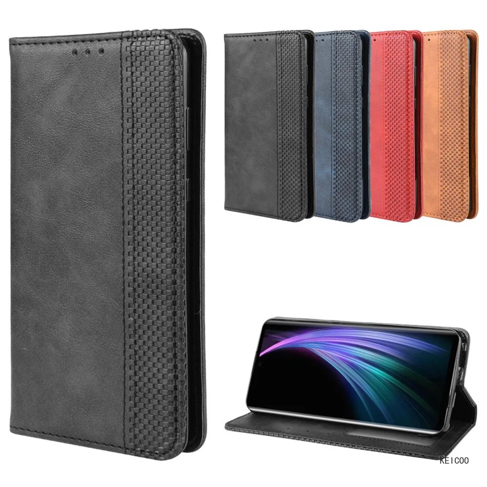 Magnetic Leather Case for Sharp Aquos R5G V Zero2 Zero5G Sense4 Sense5G Lite Basic Plus Luxury Card Slot Stand Holder Housing