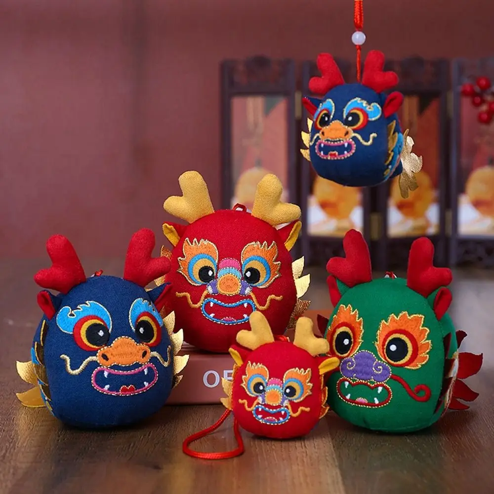 Zodiac Doll Toy Dragon Pendant Car Ornaments Year Of Dragon Mascot Funny Plushie Skin-Friendly Linen Fabric Room Decorations