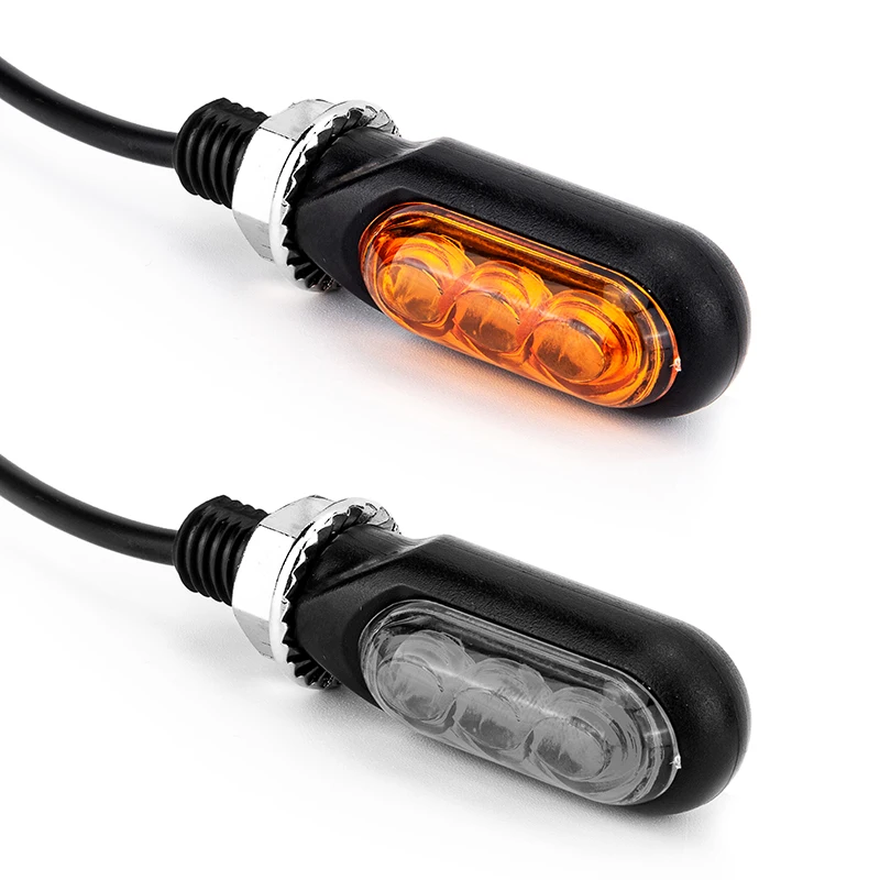 Motorcycle Mini LED Turn Signal Lights Amber Flowing Directional Signal Lamp Intermitentes Moto For Cafe Racer image 3