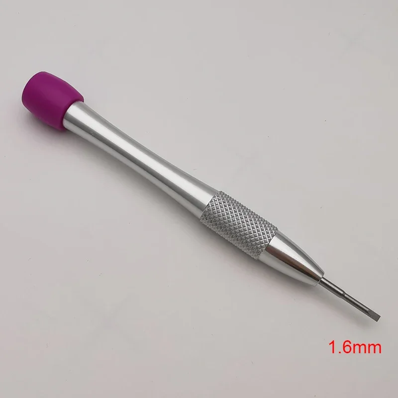 Destornillador con mango de aluminio grande, tipo ranura, cuchillas de acero inoxidable, herramientas de destornillador de relojero de precisión de 0,5-2,5mm