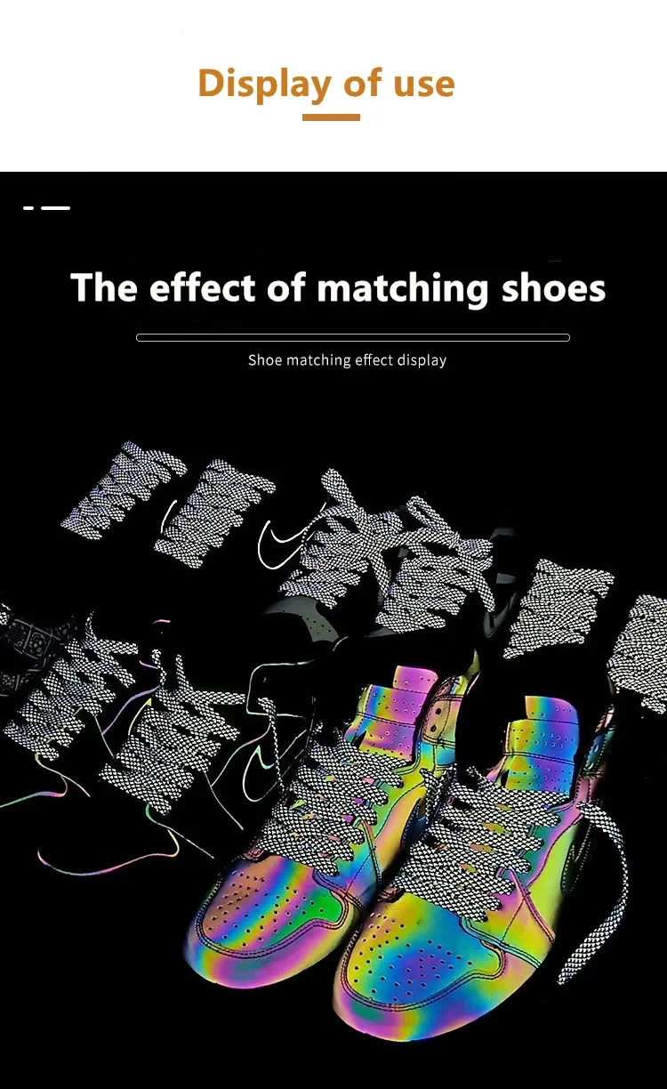 3M flache reflektierende Schnürsenkel, geeignet für Sportschuhe, Nachtlauf-Schnürsenkel, Schuhzubehör, 100/120/140/160 cm, 21 Farben – Detail 6