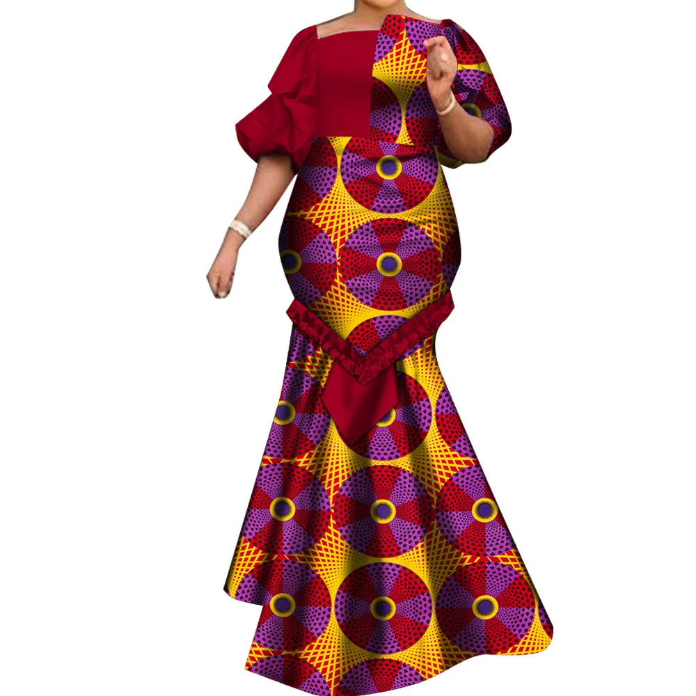 فساتين أفريقية للنساء Dashiki ثوب بازان مطرز تقليدي أنقرة رداء أخضر نيجيريا فستان حفلات الزفاف المسائية #6