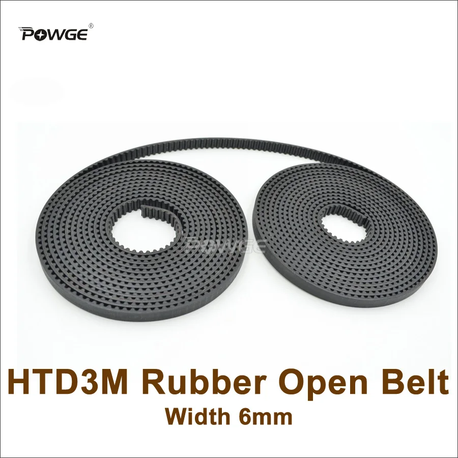 POWGE  3M Synchronous Open Belt Width=6mm HTD 3M Rubber Open Ended Timing Belt 3M-6 For CNC Machine Engraving Machine