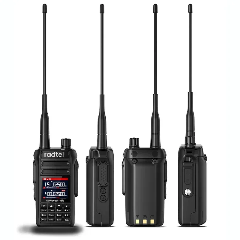 Imagem -02 - Radtel Rt495 10w Ip67 à Prova Dip67 Água Bandas Amador Presunto Rádio em Dois Sentidos 256ch Aviação Banda Aérea Walkie Talkie Lcd Cor Polícia Varredura