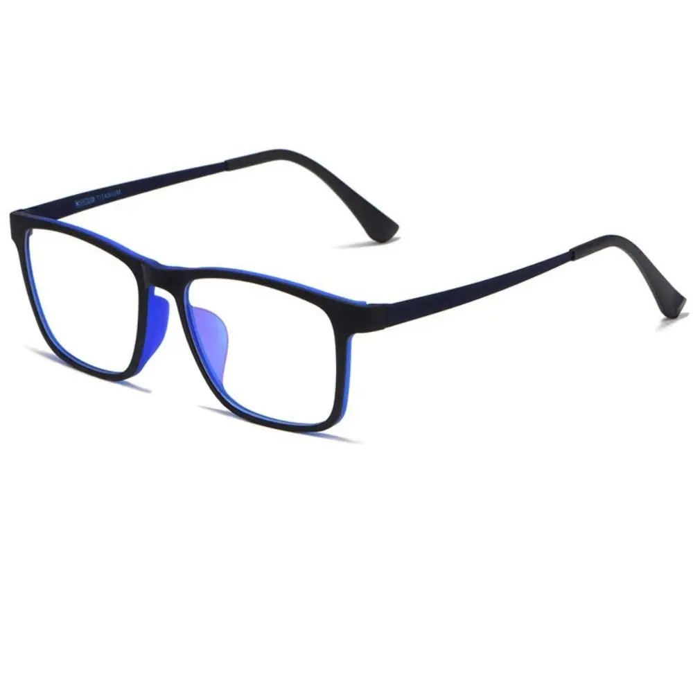 

TR Titanium Alloy Reading Glasses Frame Black Blue Transparent Ultralight Retro Round Glasses Frame Decorative Glasses