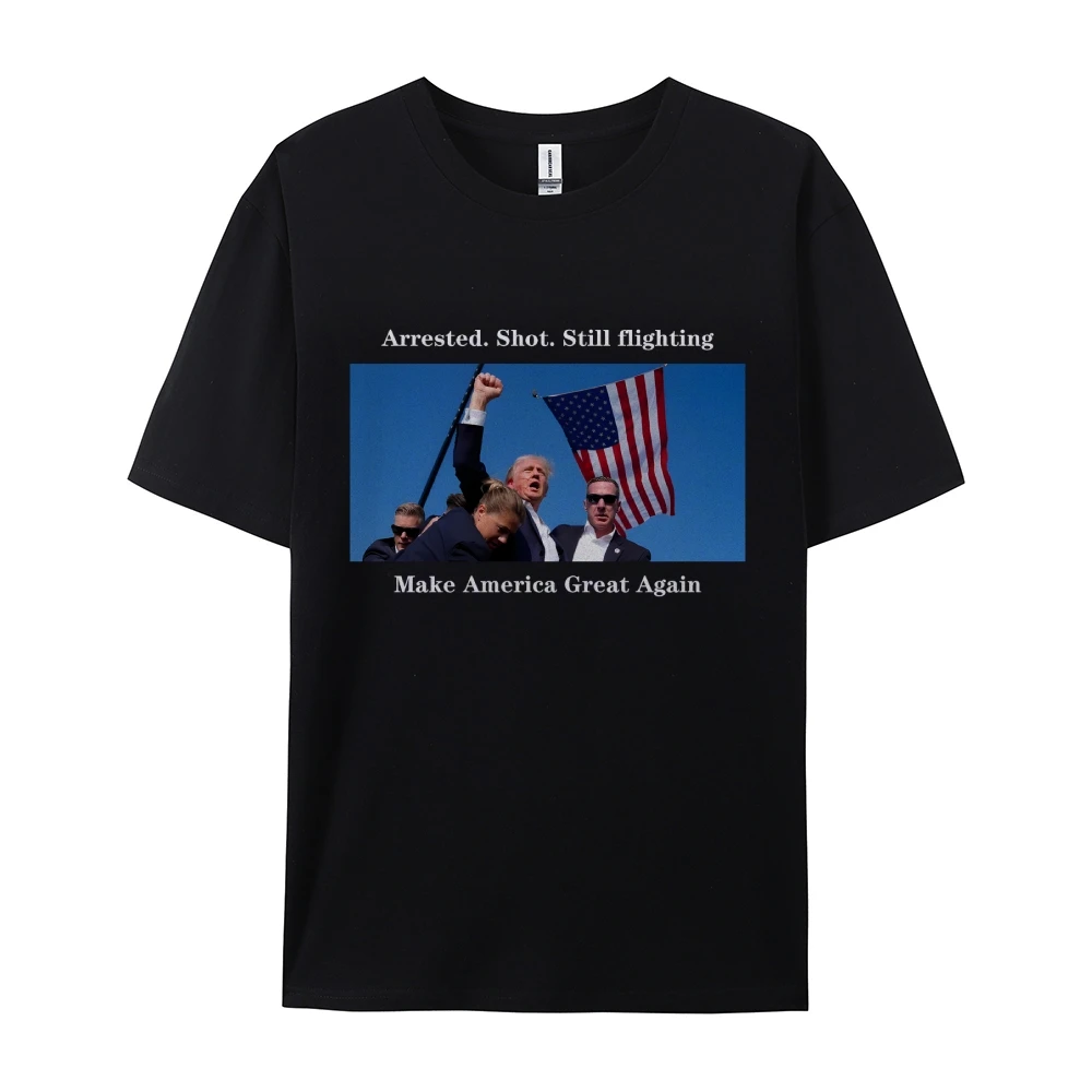 Trump Fight Assassinated T-shirts 2024 Trump 2024 Fashion T Shirt for Men Women America Novelty T-Shirt Women Casual Tee Tops