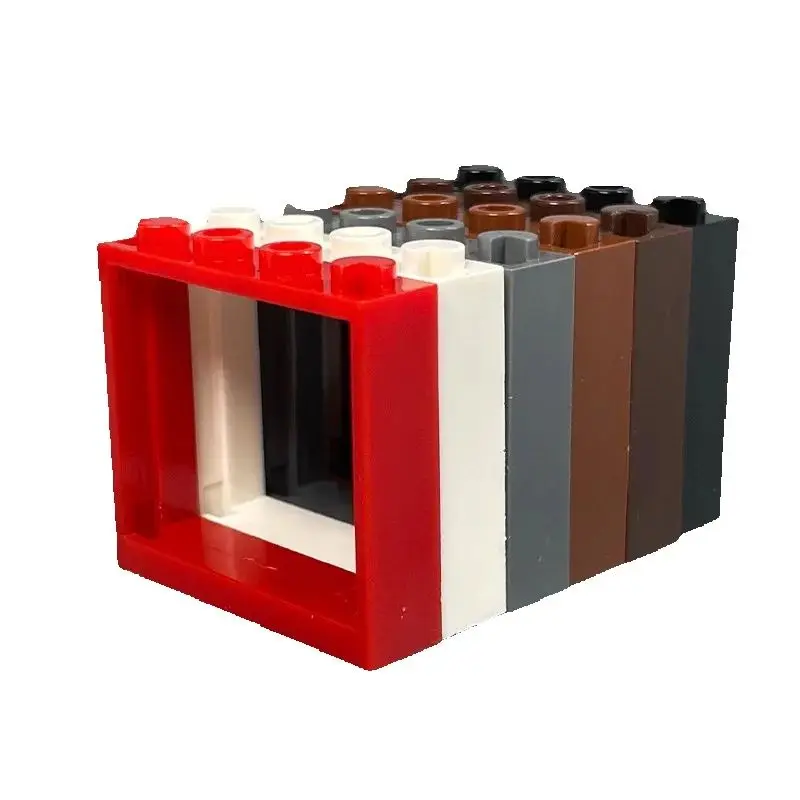 10 Stück 60594 Fensterrahmen 1x4x3 Bausteine Moc Zubehör Kompatibel mit Bausteinen DIY Kinderspielzeug