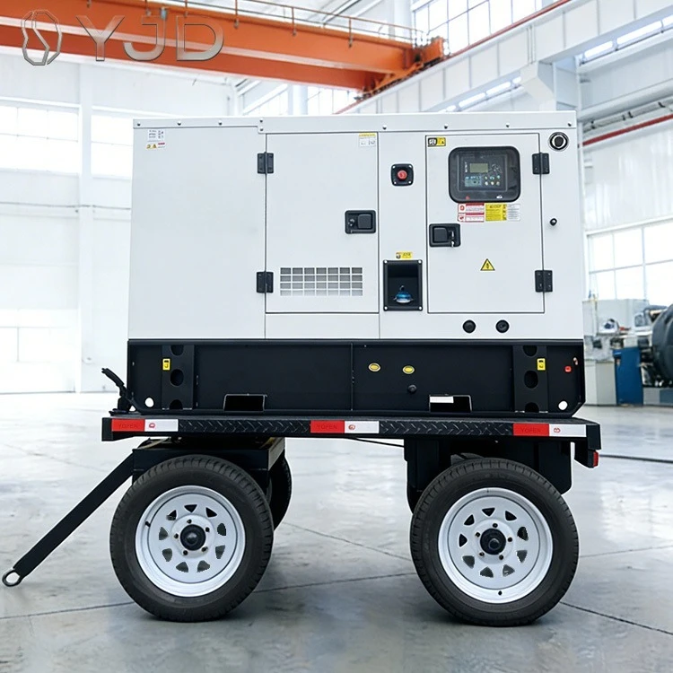 

30kw 40kw 60kw Silent Soundproof Trailer Type Diesel Genset Silent diesel Generators 40kw diesel Generator with Wheels