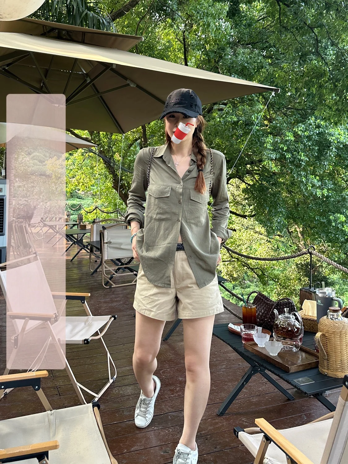 

D YANGJUN Unique Beautiful Early Autumn Women's Jaet Double ket Long Sve een Lyocell irt Casual Commute Sle