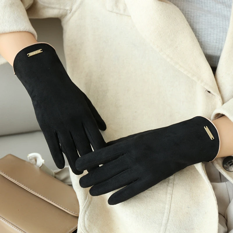 Woman's Gloves Winter Warm Soft Comfortable Touch Screen Driving For Lady Convenient And Practical Thick Fingered Gloves