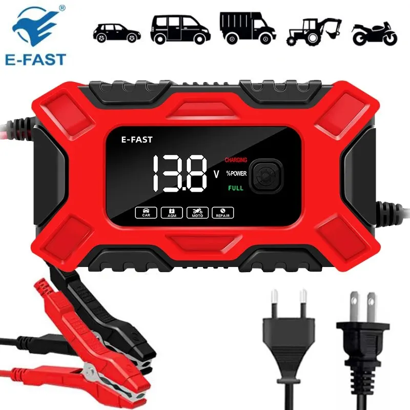 

TK300 12 В 6 А интеллектуальное автомобильное зарядное устройство для мотоцикла умный цифровой ЖК-дисплей свинцово-кислотный импульсный зарядный прибор