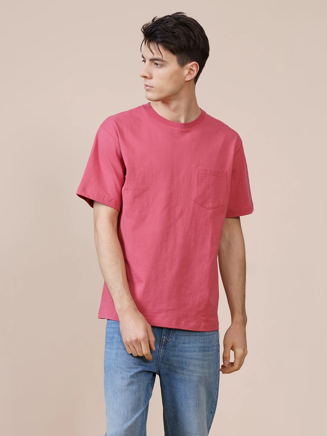 SIMWOOD 2024 Summer New 240g Thick Fabric T-shirt Men Solid Color Loose Style Plus Size Tshirt High Quality Tops