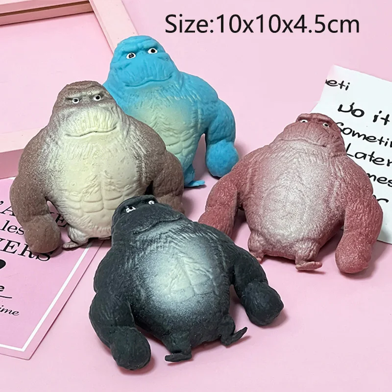 ソフトストレッチゴリラ スクイーズ モンキー 15cm ブルー