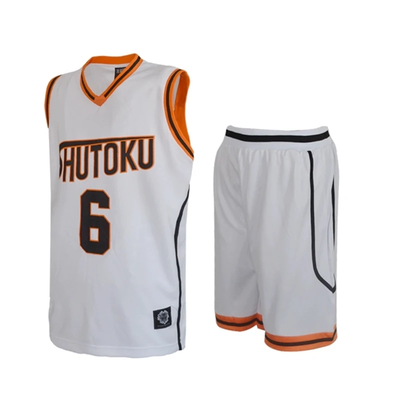 Anime Kuroko Basketball Basuke Cosplay Shutoku School Uniforms Midorima Shintaro 6 Jersey Set Sportswear T-shirt Shorts Costume