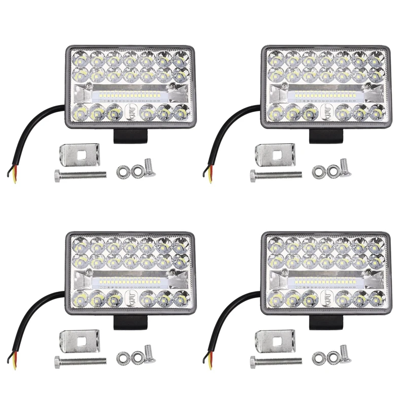 

4Pcs 4 Inch 4X4 Car LED Work Light 108W 36LED Bar Square Spotlight 12V 24V Offroad For Truck Offroad ATV