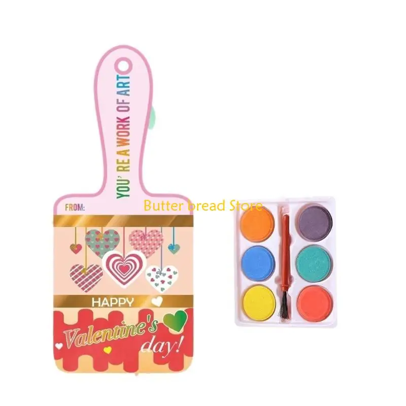 W89C 6 Color Washable Color and Valentines Card Set For Kids Classroom Exchange