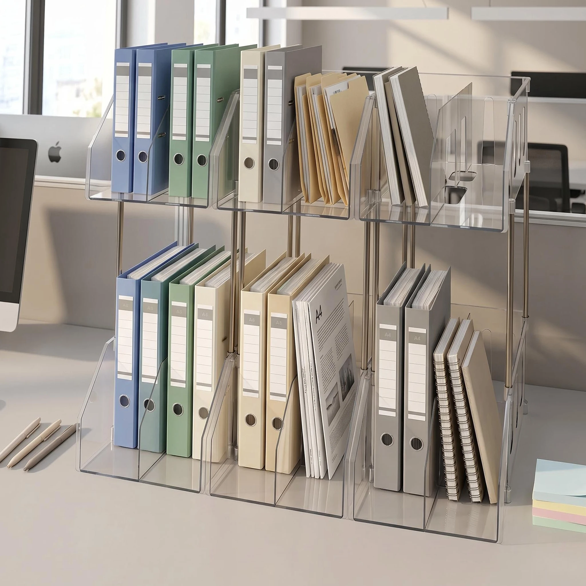 transparent-tabletop-book-stand-reading-holder-book-clip-desk-organizer-pet-material-for-home-office-study-space