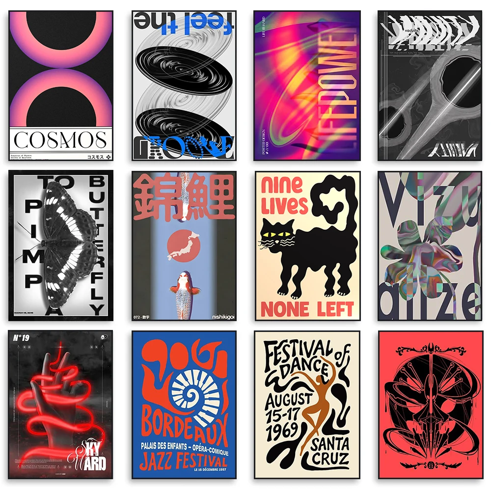 

Japanese Style Abstract Classic Canvas Printing Poster, Retro Koi Fish Decoration Mural, Modern Home Room Decor Gift, Unframed