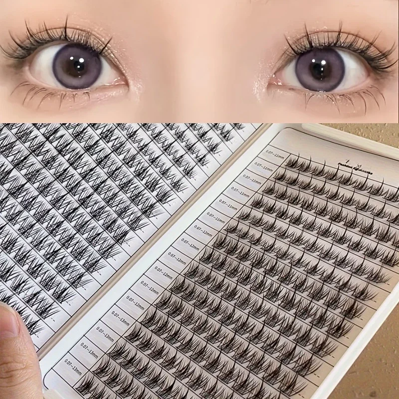 320 Cluster Eyelash Book DIY Natural Anime Cross Fluffy Style Reusable Mixed Length Eyelash Extensions for Beauty & Cosmetics
