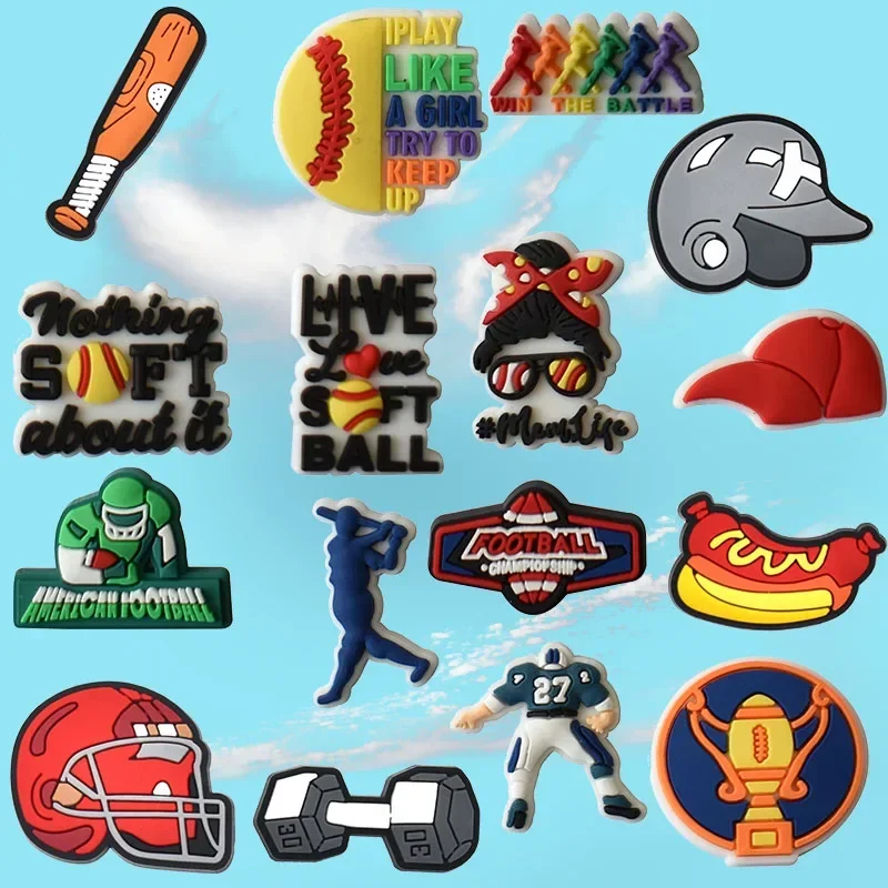 100Pcs Bulk Shoe Charms for Crocs Accessories Baseball Shoes Charm for Croc Decorations Pins Men Jeans Woman Clogs Clips Badges