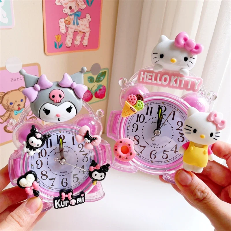 Sanrio HelloKitty MyMelody Cinnamoroll Alarm Clock Kawaii Anime Kitchen Timing Alarm Clock Mini Living Room Home Decoration Gift