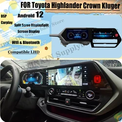 Multimedia Stereo Car Radio Android Bluetooth Screen For Toyota Highlander Crown Kluger 2021 2022 2023 GPS Navigation Head Unit