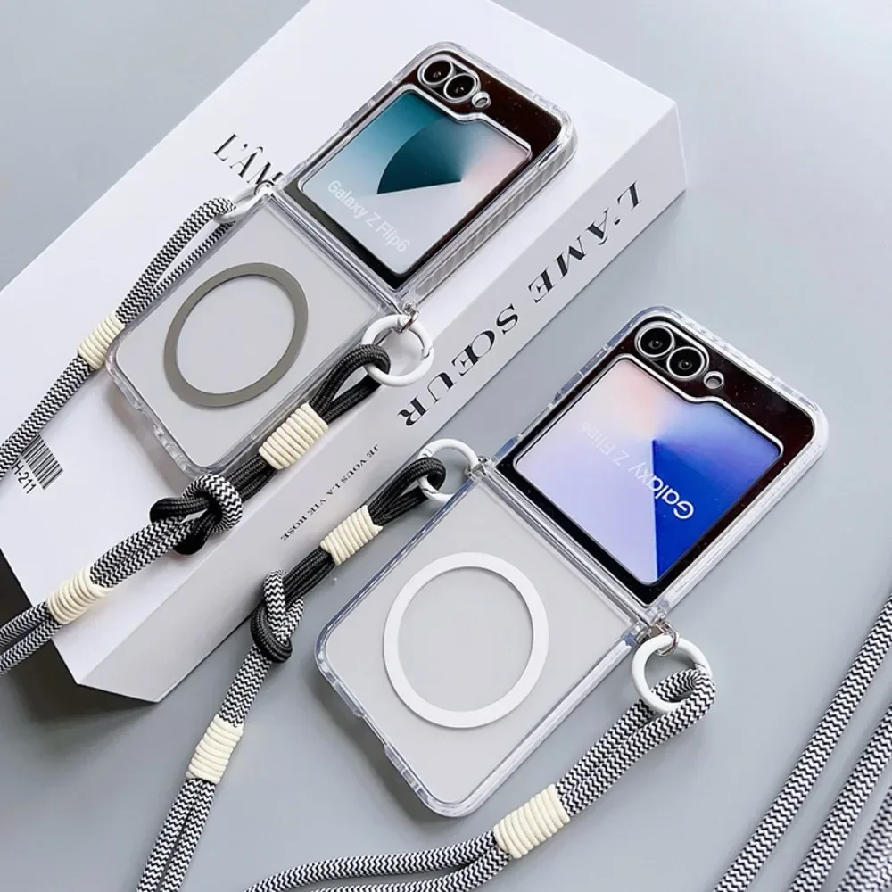 Magsafe Magnetisches Crossbody-Lanyard-Handyhülle für Samsung Galaxy Z Flip 8 7 fe 6 5 4 3 Flip7 Flip8 Flip7 Transparente Hülle – Detail 2