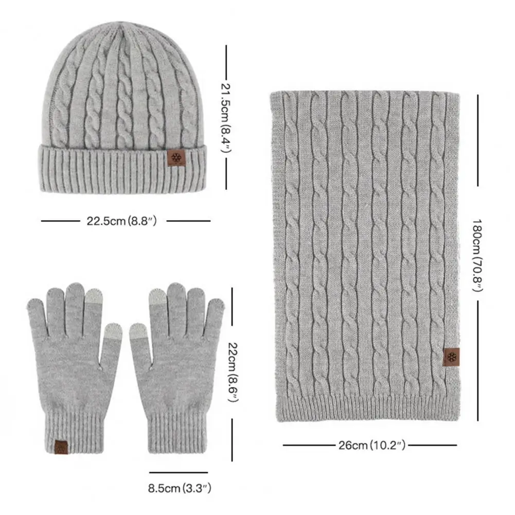 3 Stks/set Winter Muts Sjaal Handschoenen Set Unisex Dikke Warme Elastische Nek Hoofd Handen Bescherming Fietsmuts Nek Warmer Handschoenen Set