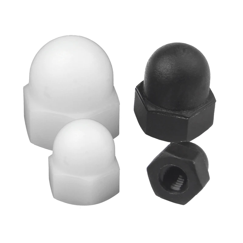 DIN1587 M3 M4 M5 M6 M8 M10 M12 Plastic White/ Black Nylon Cap Nuts Decorative Cover Semicircle Acorn Nut