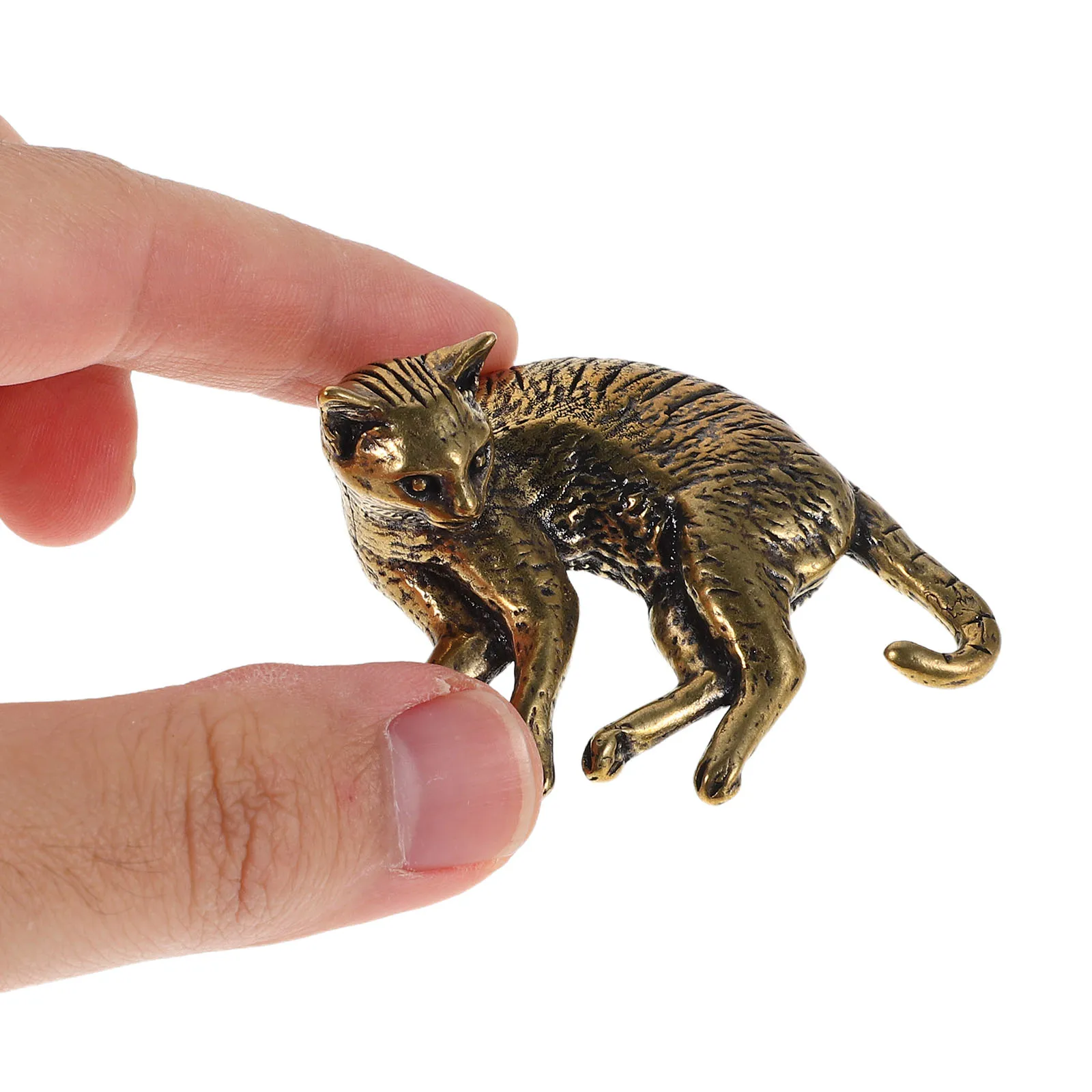 

Bronze Cat Ornaments Shelf Decor Kitten Brass Animal Little Figurines Statues and Copper