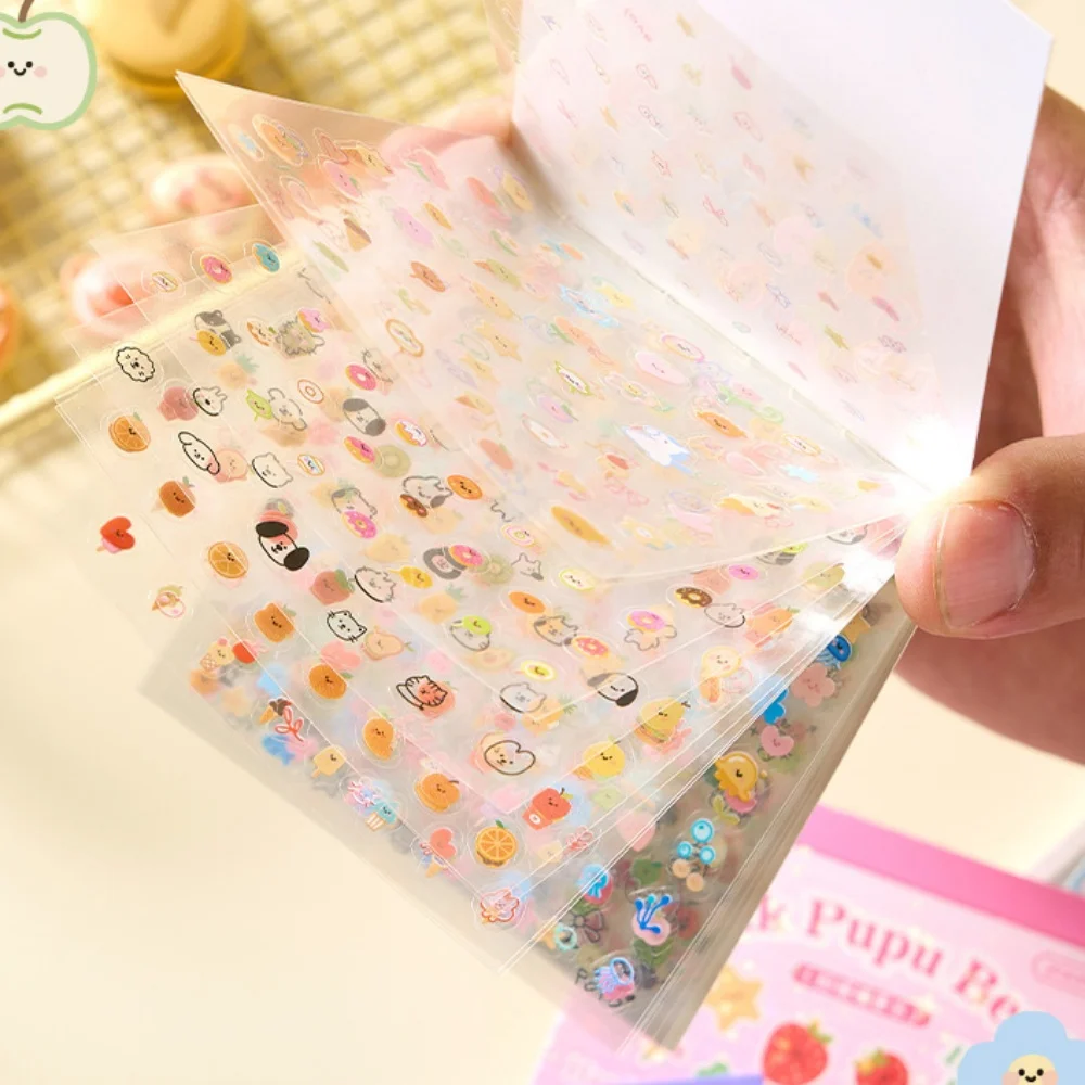 24sheets 1600+Pcs Cute Cartoon Mini Stickers Puppy Rabbit Cats Design Diy Phone Case Scrapbooking Journaling Decorative Sticker