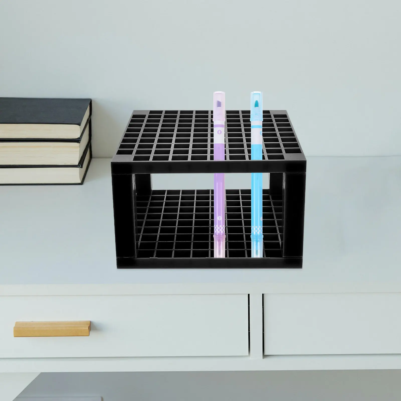 Household Paint Brush Storage Rack Plastic Pen Holder Organizer Multifunctional Desktop Storage Box for Pens Pencils Makeup