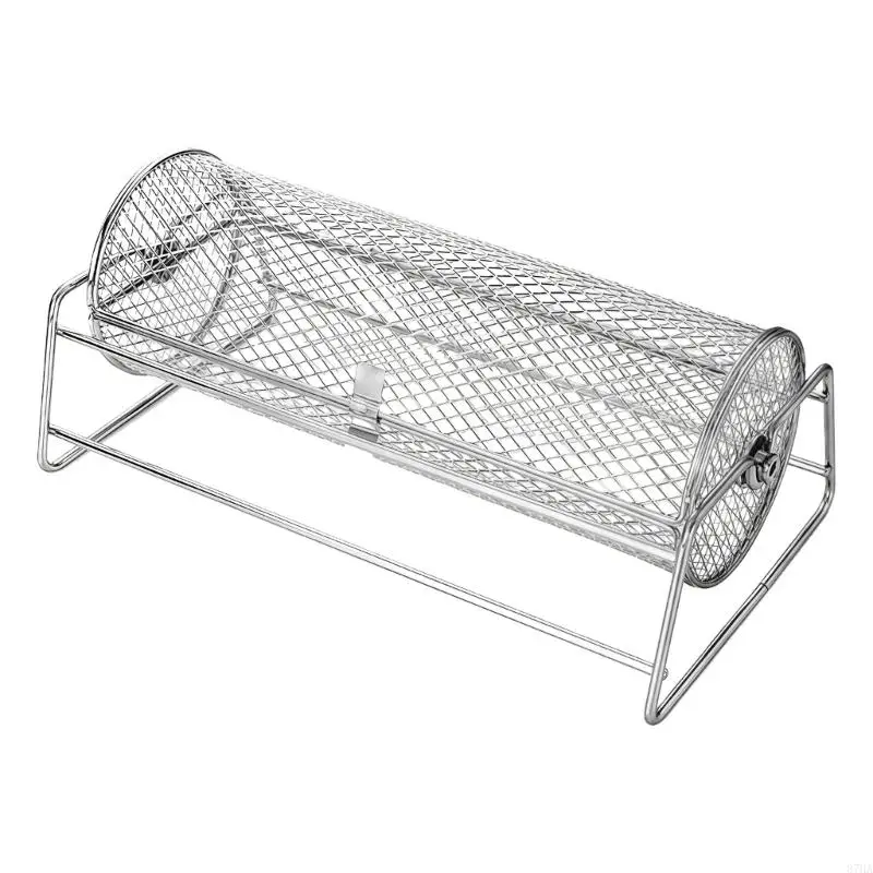 Combined Whirling Barbecue Basket for Perfect Grilling Vegetables and Meats Large Size Dishwasher Safe 304 Untarnished 87HA