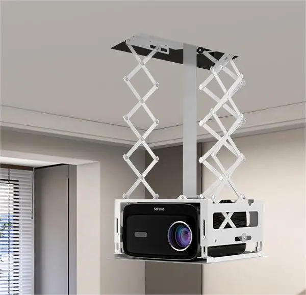 

Ultra-thin hidden ceiling embedded projector bracket electric telescopic automatic lifting office home rack suitable