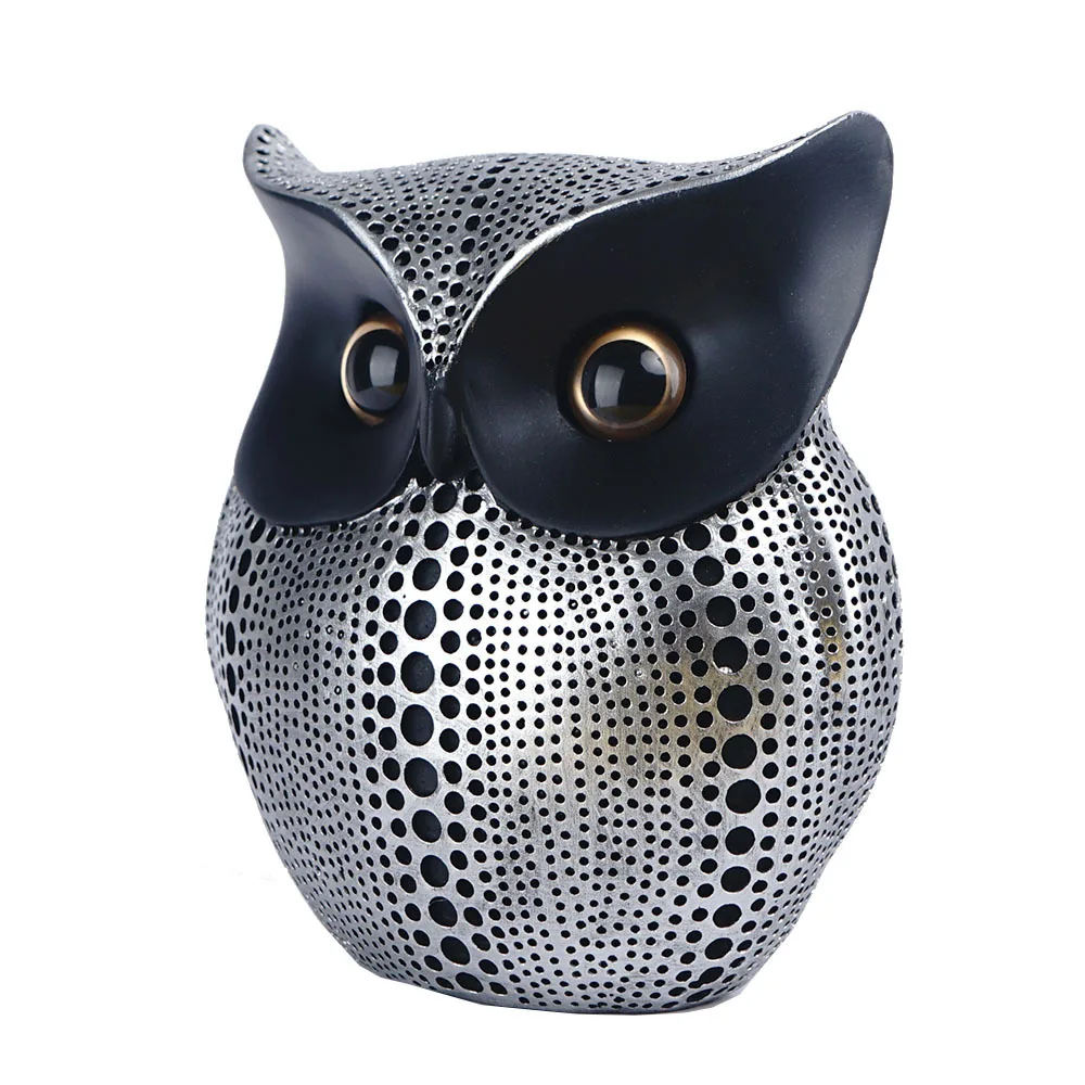 

Resin Owl Figurine For Home Living Room TV Cabinet Desktop Entryway Decoration Handmade Animal Craft Artwork Gift