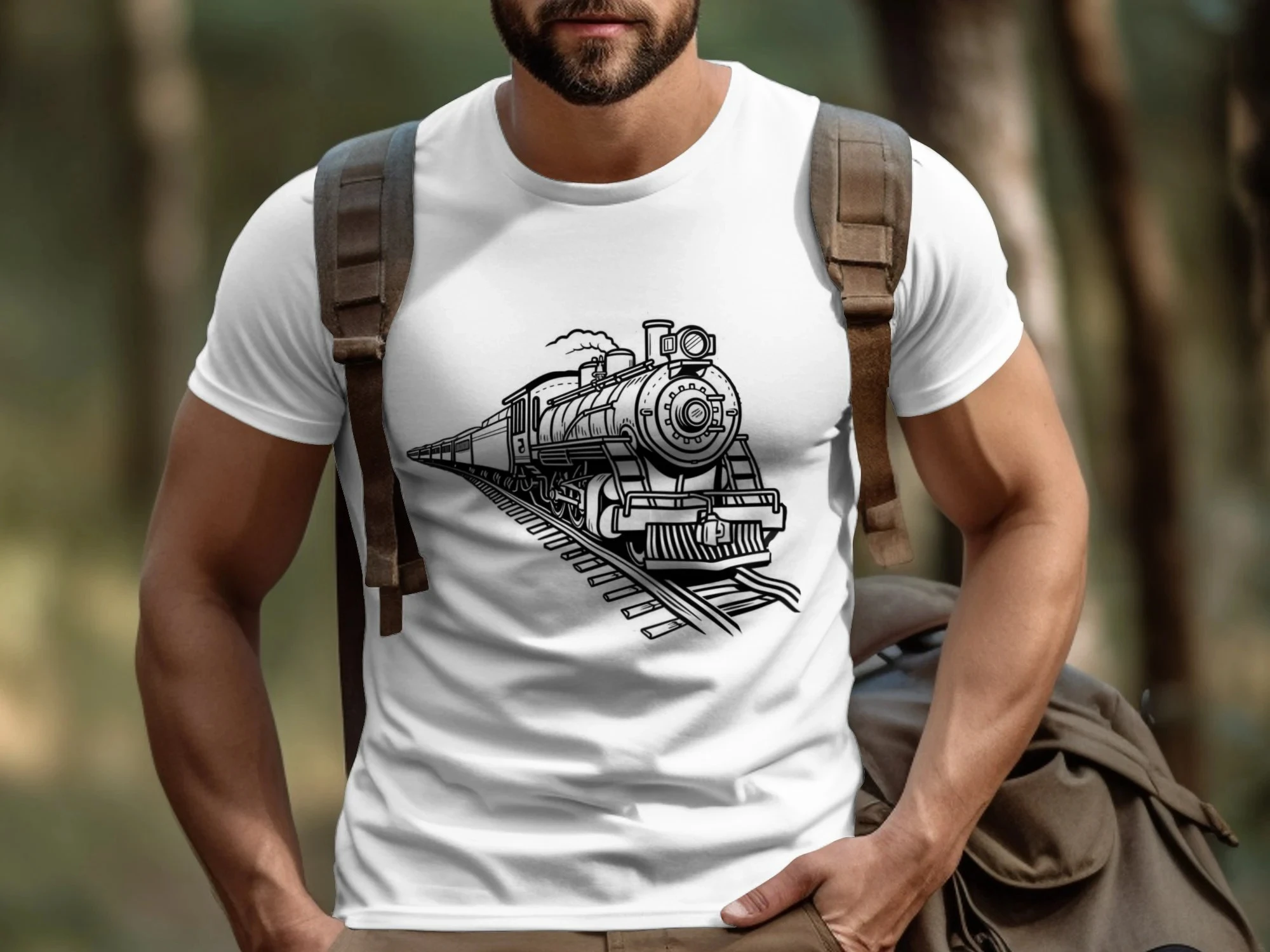 T-shirt, sweat-shirt et débardeur vintage sur le thème des locomotives à vapeur : vêtements pour passionnés de chemin de fer, tendance, confortables et décontractés