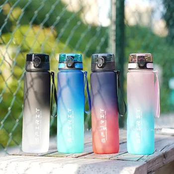 500/650ML Sports Bottle Large Capacity Leak Proof Colorful Plastic Water Cup Portable Outdoor Travel Gym Fitness Jugs Drinkware