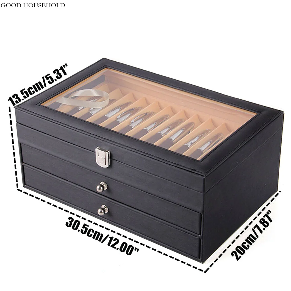 Imagem -05 - Leather Fountain Pen Storage Display Case 36 Slots Capacidade Drawer tipo Flanela Organizer Box Presente de Luxo para Família e Amigos