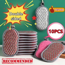 10/5/3/1 Pc Scrub Sponzen Gerechten Dubbelzijdig Magic Wipe Microfiber Non Stick Pot schoonmaak Sponzen Keuken Gereedschap Wassen Pot Gadgets