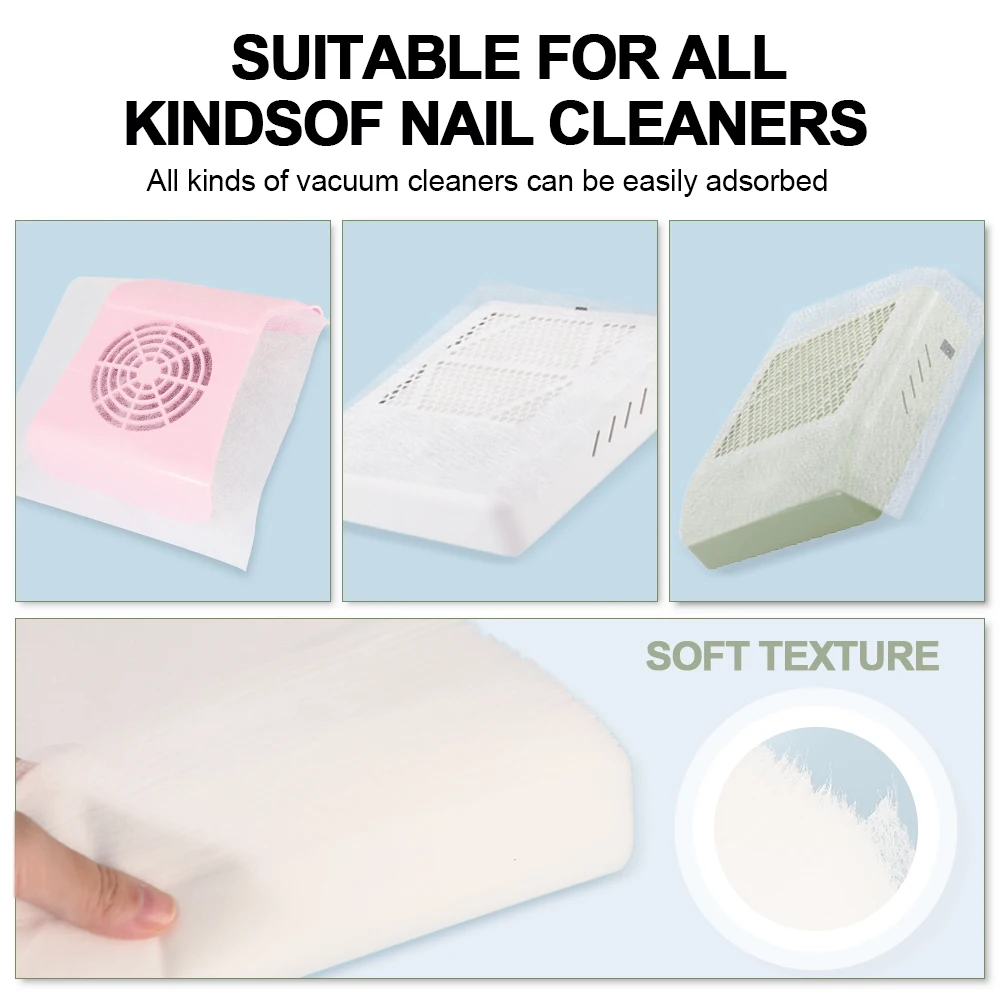 100 Stuks Nail Art Vacuüm Stofafscheider Filter Stofdicht Vervangen Papier Manicure Stoffilter Papier Leveranties voor Nagels Stofzuiger