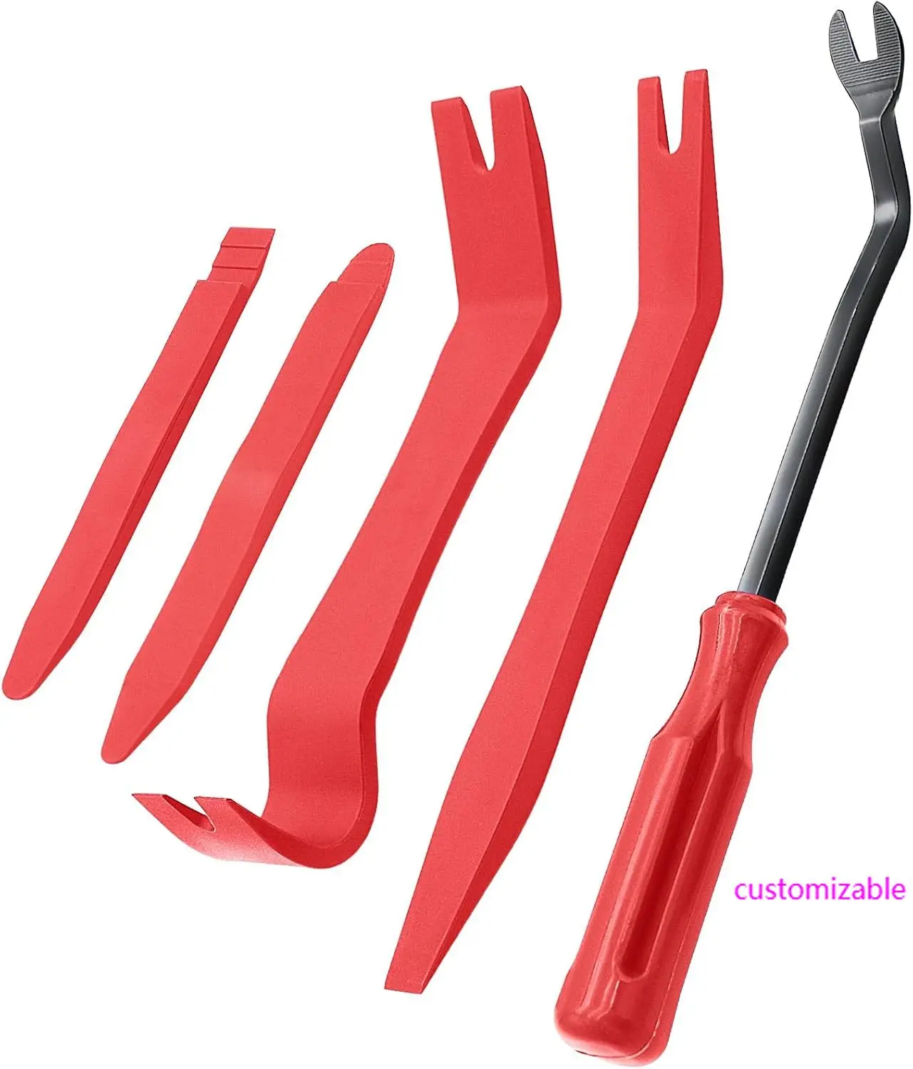 Kit d'outils de retrait de garniture de voiture, outils de rembourrage, outil de levier de retrait de Clip automatique pour dissolvant de fixation de panneau de tableau de bord de porte 5 pièces