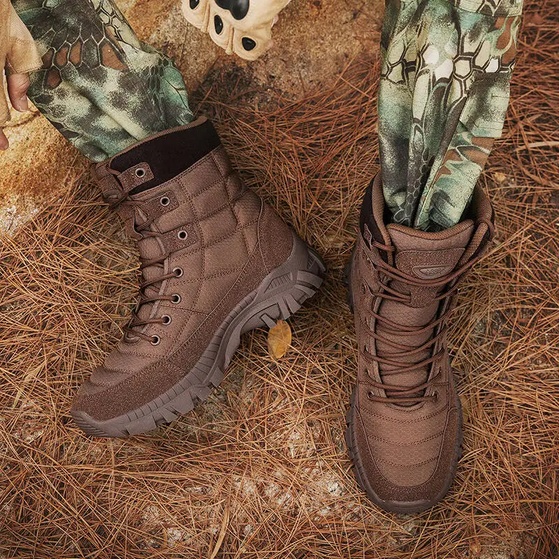 Men's Boots 2026 Outdoor Ankle Boots Lace Up Hiking Boots Thick Soled Men Sports Shoes Wear-resistant Jungle Trekking Size 39-47