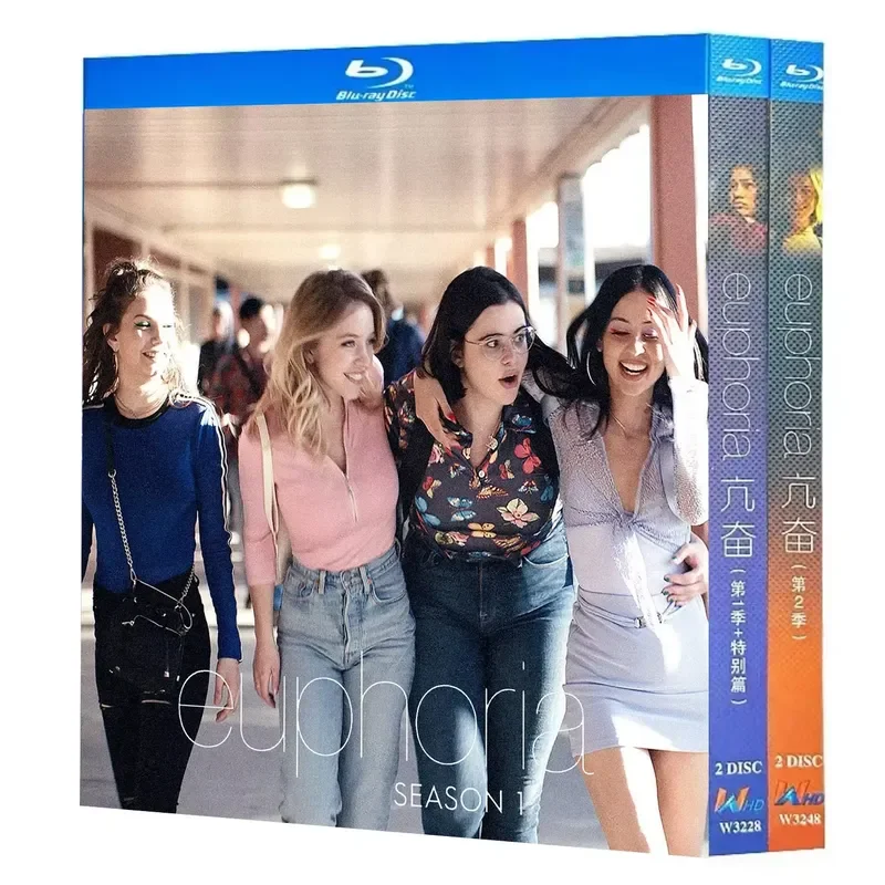 Série TV Euphoria Saisons 1-2, coffret 4 disques toutes régions, nouveau coffret Blu-ray, haute définition BD