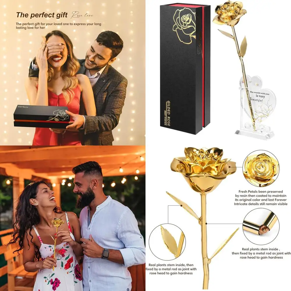 

Уникальная настоящая роза с покрытием из 24-каратного золота, романтический подарок ручной работы для женщин на дни рождения, юбилеи и День матери
