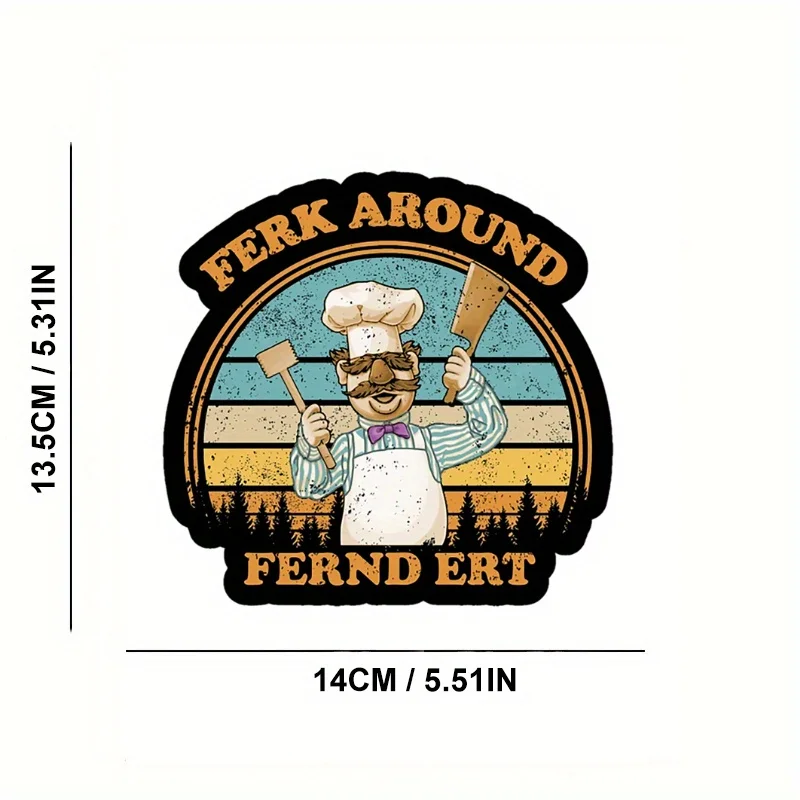 Swedish Chef Ferk Around Fernd Ert Car Stickers For Laptop Water Bottle Car