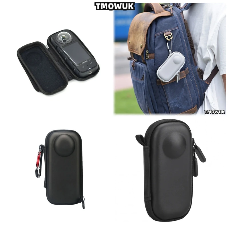 

AI Tracking Compatible Protective Travel Bag For Insta360 X2 X3 - Waterproof PU Leather Case With Custom-Molded EVA