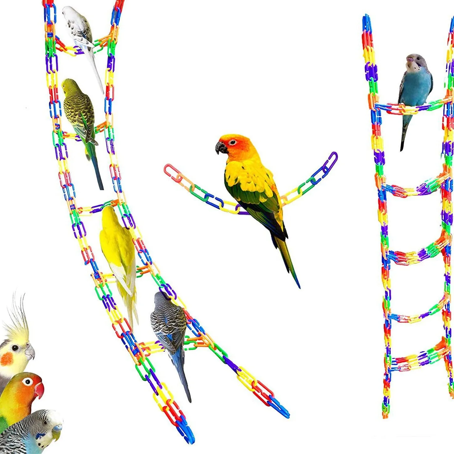 السكر طائرة شراعية تسلق حبل سوينغ DIY الحيوانات الأليفة تسلق حبل السكر طائرة شراعية مزلق لوازم التدريب سلسلة بلاستيكية ربط ألعاب الطيور #3