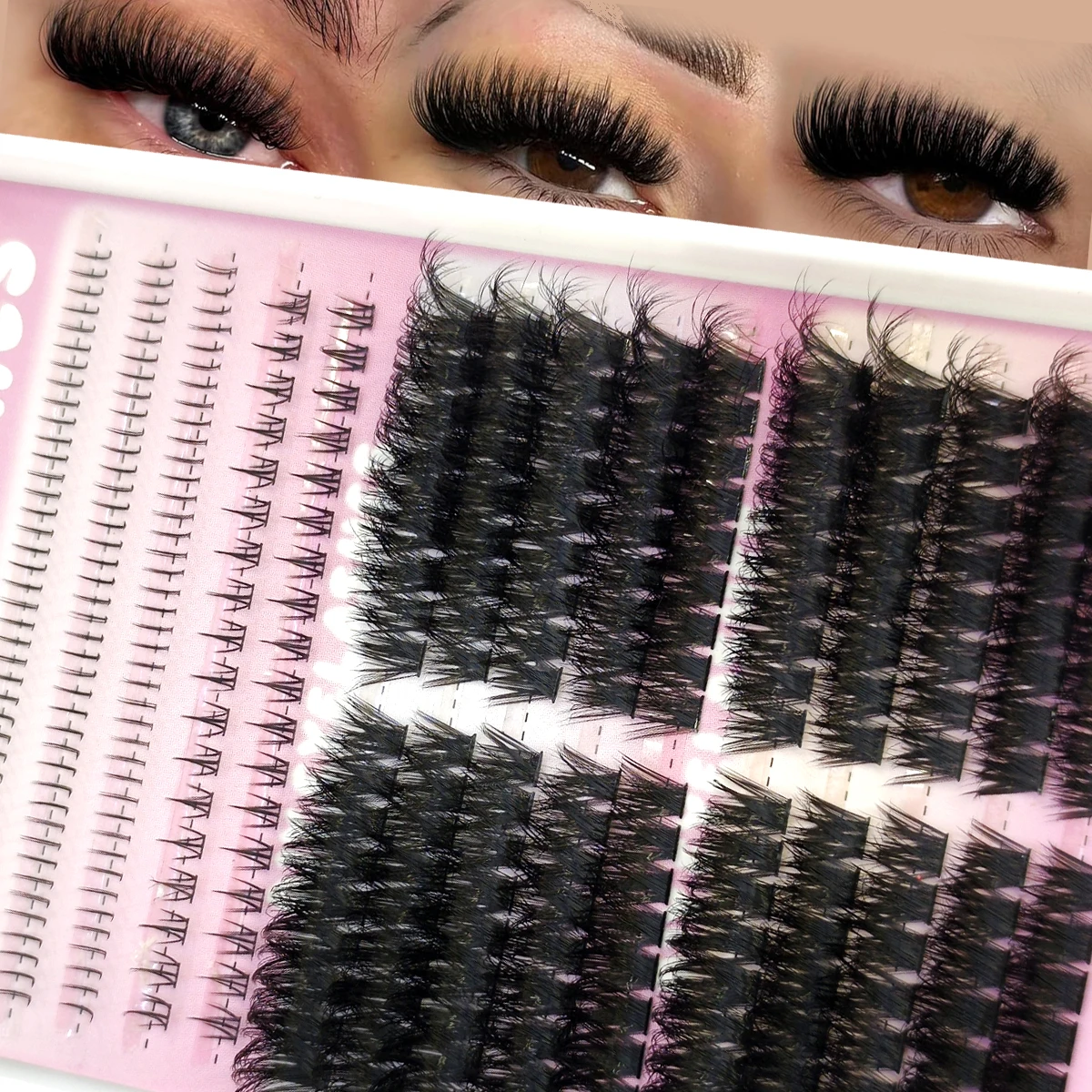 DIYLash Clusters Thick 200D 300D Volume Eyelashes Clusters Lashes 10-18 Lash Extension Eyelash Individual Lashes Lower Eyelashes