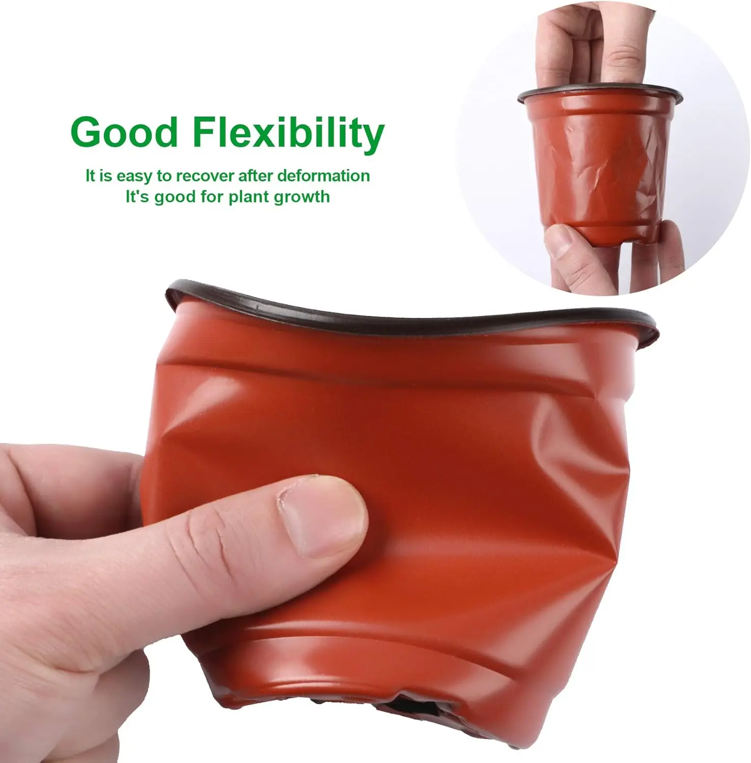 Plastic Plant Nursery Pot/Pots， Seedlings Flower Plant Container (Red) Seed Starting Pots Indoor Outdoor（50Pcs）