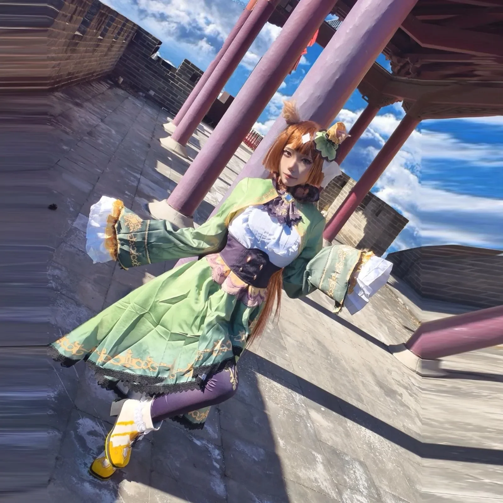 Игра Umamusume: Pretty Derby Satono Diamond, карнавальный костюм, парик, милое зеленое платье, костюм для ролевых игр на Хэллоуин